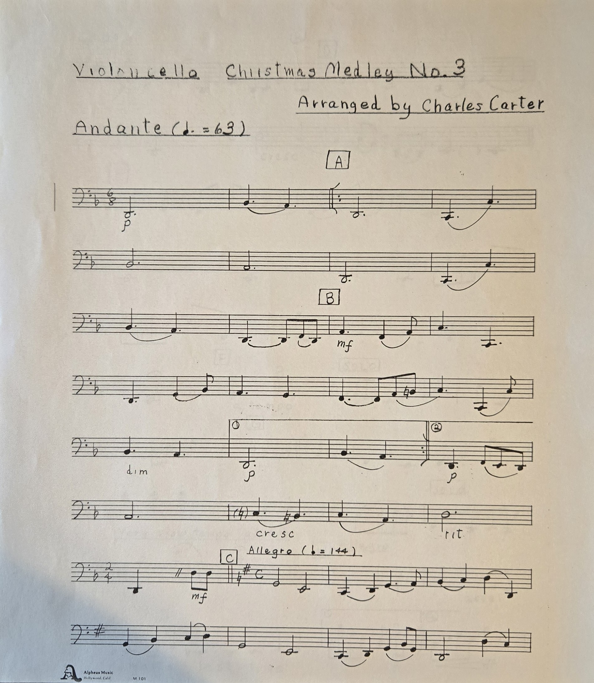 Medley 3 Cello P1